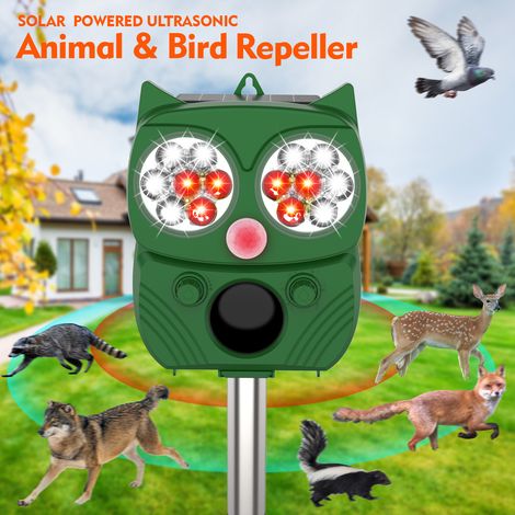 Répulsif pour chat d'extérieur, répulsif pour chat à ultrasons, répulsif pour chat solaire, répulsif pour animaux, répulsif pour souris à ultrasons (1/4)
