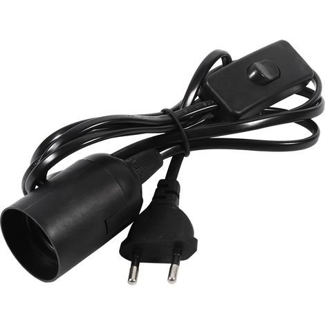 1 Suspension luminaire noire avec interrupteur, douille E27, fiche UE, lampe de plafond pour salon ou chambre. (1/3)