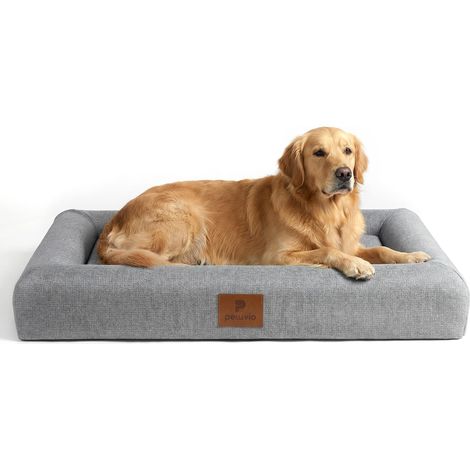 panier confortable pour chien sans rebords surélevés, coussin en mousse à mémoire de forme, housse lavable et amovible, base antidérapante, matelas épais et respirant. T. S-L (1/5)