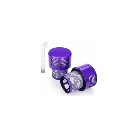 Lot de 2 filtres lavables pour aspirateur Dyson séries V10 et SV12, avec brosse et chiffon de nettoyage, compatibles avec les accessoires de filtre arrière Dyson V10 et SV12 (1/2)