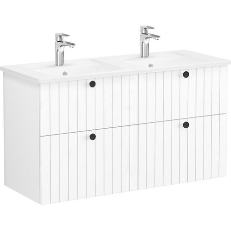 Vitra Meuble de salle de bain avec lavabo Vitra Root 120x67x46 cm blanc mat (ROOTG120WINTS)