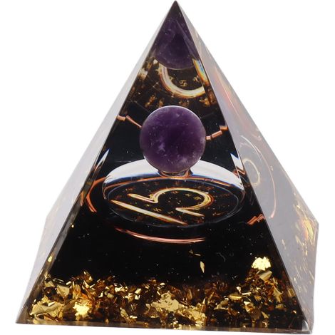 Pyramide d'Orgonite 5cm pour Équilibre Énergétique et Méditation - Générateur de Chakras et Signes du Zodiaque (1/5)