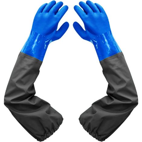 Gants imperméables en caoutchouc, 27 pouces, poignets élastiques, doublure épaisse, adaptés à l'industrie chimique, à l'agriculture et à la pêche