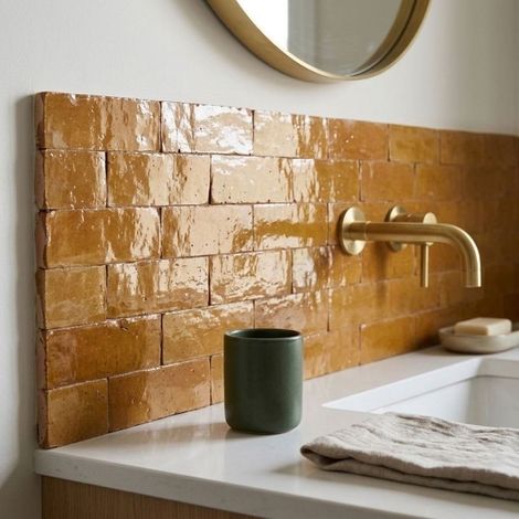 Véritable Zellige Marocain Miel N 10 5x15 cm - Paquet de 0,5 m² - Ti'ma Stone (1/5)