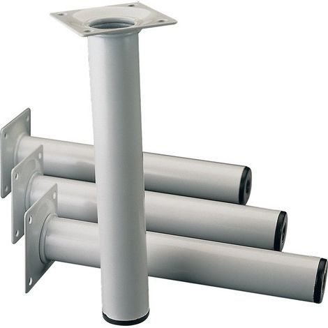 Piedino per mobile alluminio bianco piastra 30mm H.600mm ELEMENT SYSTEM (Per 4)