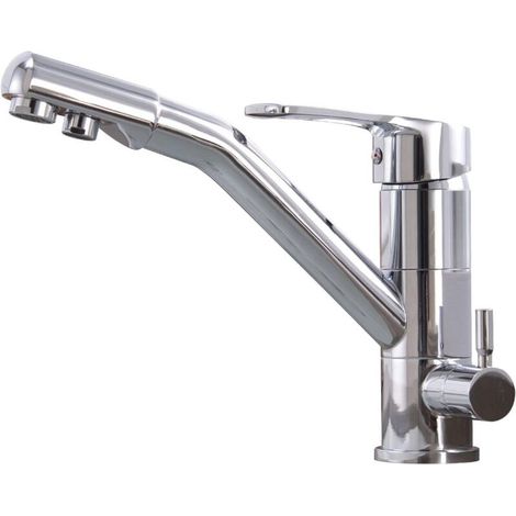 Robinet de cuisine 3 voies, pivotant à 360°, mitigeur d\'évier à bec flexible, G3/8" (beige)