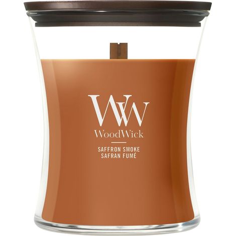 Candela Clessidra Media Saffron Smoke 275g Marrone WoodWick