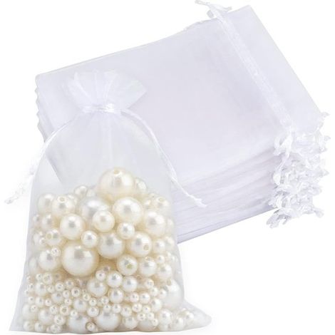 Dailygoods - Sachets en organza (lot de 20) - 18 x 13,2 cm - Pochettes cadeaux - Pochettes à bijoux - Mariages/Fêtes - Fermeture à cordon - Écoresponsable - Sacs cadeaux (1/5)