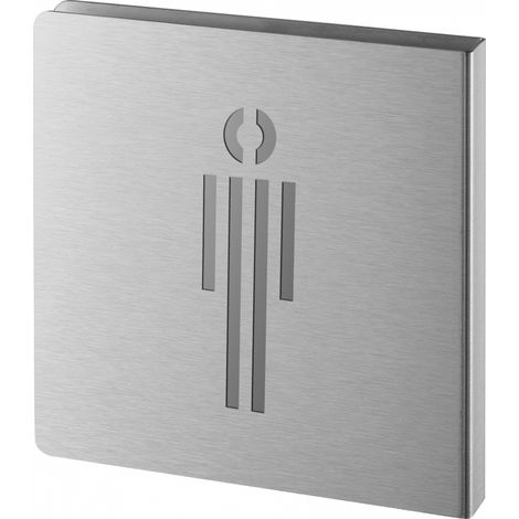 Targa segnaletica <>, acciaio inox spazzolato, 120 x 120 mm, sagomata – THIRARD