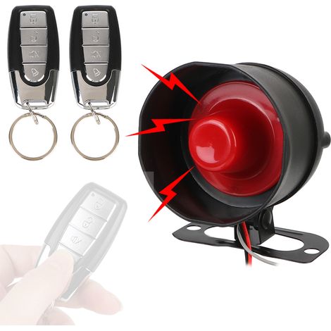 Kit Alarme Voiture Universel 12V 7 Niveaux Sirène 125 dB 2 Télécommandes pour Berline (1/5)