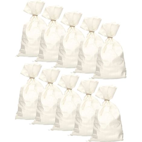 KOTARBAU® Set di 20 sacchi in tessuto PP 65 x 105 cm, 50 kg, colore bianco