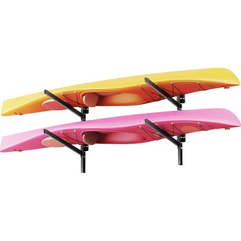 VEVOR Kayak Storage Rack for 2 Kayaks, Holds 200 lbs, Heavy Duty Adjustable Wall Mount Stand for Indoor Outdoor Garage Shed Dock, Storage Holder for Canoe, Small Boat, SUP, Surfboard & Paddleboard (1/5)