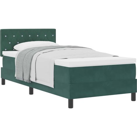 Maison Exclusive - Boxspringbett mit Matratze Dunkelgrün 90 x 200