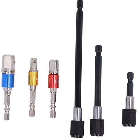 1/4in Adaptateur Mandrin Magnétique Prolongateur Porte-Embout Hexagonal Kit Accessoires Visseuse (1/5)