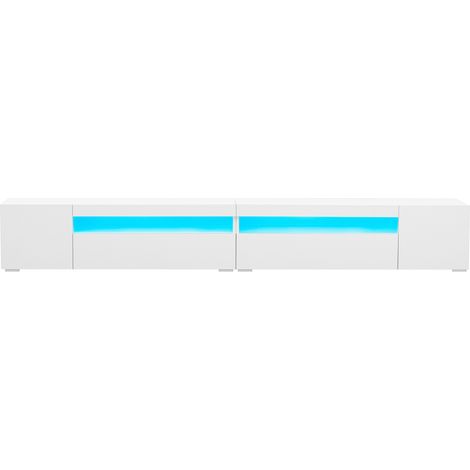Mobile TV moderno bianco da 240 cm in MDF con illuminazione LED variabile HOMVRA (1/5)