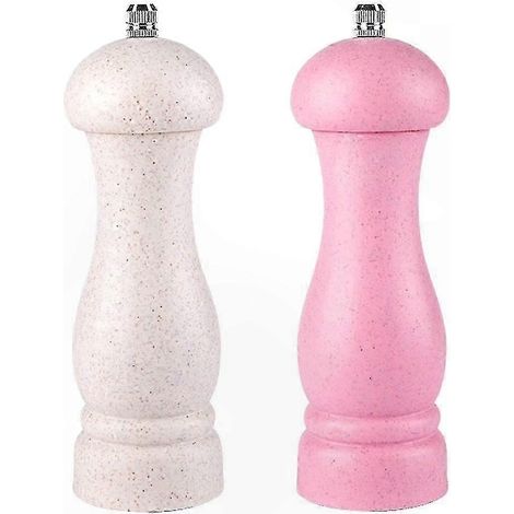 Moulin à Poivre et Sel en Bois avec Réglage de Mouture, Lot de 2, Remplissable, Conception Robuste pour Cuisine et Table (1/4)