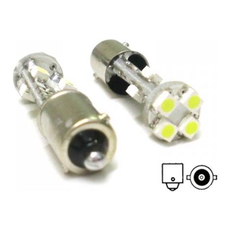 Lampada Led Canbus BA9S T4W 8 Smd No Errore Piedi Diritti 12V Con Resistenza