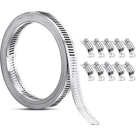 Collier de serrage réglable pour tuyau de conduit DIY, 16,4 pouces. (1/5)