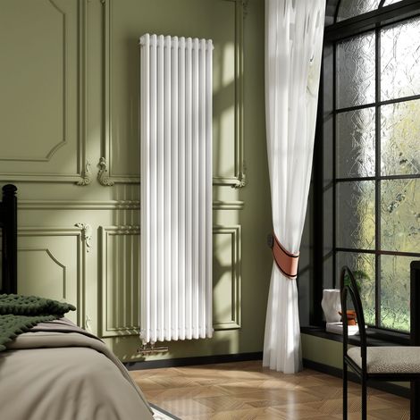 AICA Traditioneller 3-Säulen Heizkörper 1800x470mm Weiß aus Stahl