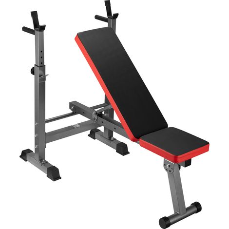 Wiltec Panca per pesi pieghevole per max 230kg Panca fitness 2in1 inclinata e piana Porta bilanciere