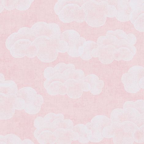 Children wallpaper wall Profhome 771432 non-woven wallpaper smooth with clouds matt pink cream 5,33 m2