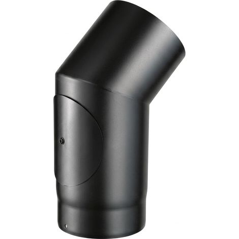 MAKA Curva 45 Gradi Ispezione Canna Fumaria Legna Nero Ø 130 mm (1/5)