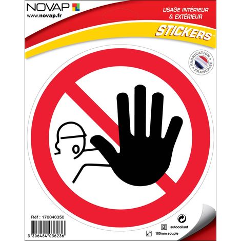 Panneau Interdit de franchir le signal - Vinyle adhésif Ø180mm - 4036236