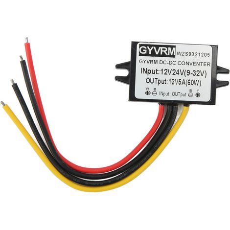 Gleichstromregler 12V/24V/9-32V auf 12V 5A, wasserdicht und flammhemmend, Spannungswandler (1/5)