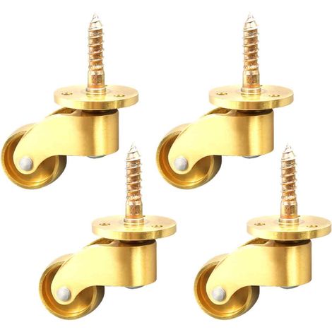 4pcs roulettes pivotantes, roulettes pour Meubles en Laiton, roulettes de Transport,roulement Silencieux, pour Meubles, appareils & équipements,