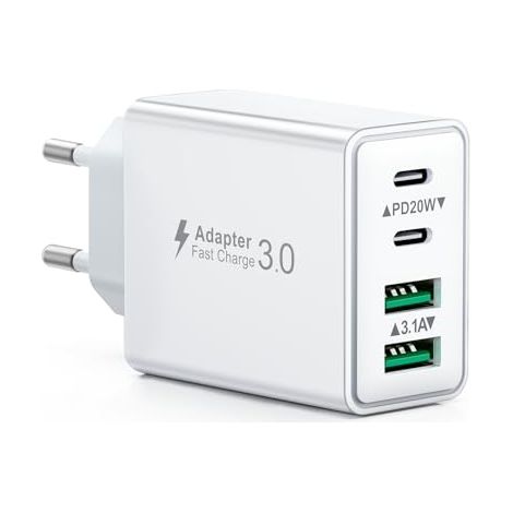 Chargeur USB C - 40 W - 4 Ports (2 USB-C + 2 USB-A) - Compatible iPhone iPad Samsung - Alimentation Secteur (1/5)