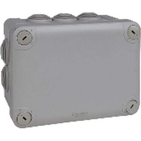 Caja IP55 RECTANGULAR 105x150 mm con 10 conos para protección eléctrica.