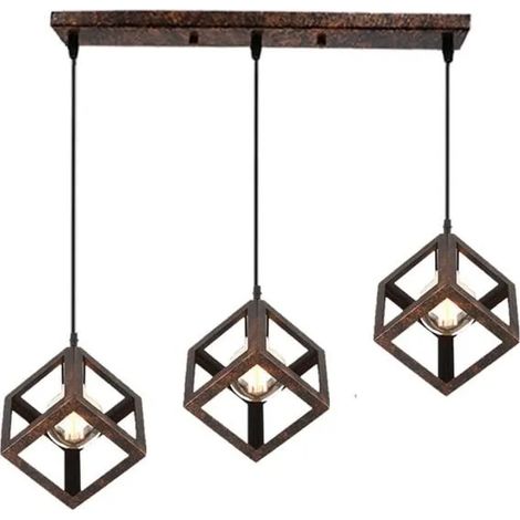 Plafonnier Lampe Lustre Suspension en Forme Carre de Industrielle Style Moderne Decoration Couloir Salon (1/4)