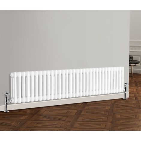 NRG Traditional Cast Iron Style Radiator Horizontal 3 Column White 300 x 1460mm