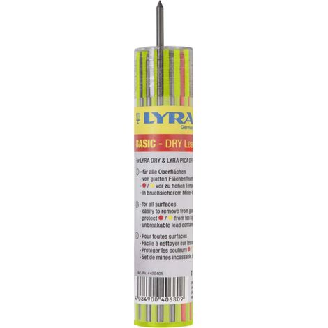 Etui de 12 mines pour porte mine graphites LYRA DRY