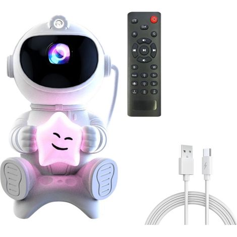 Filiyano – Projecteur Galaxie Astronaute - avec télécommande - Alimentation USB - 8 modes nébuleuses - 13 x 10 x 14 cm (1/5)