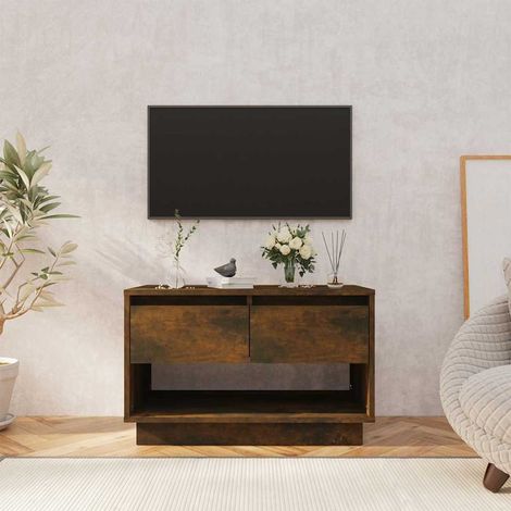 vidaXL TV Cabinet Smoked Oak 70x41x44 cm Engineered Wood (1/5)