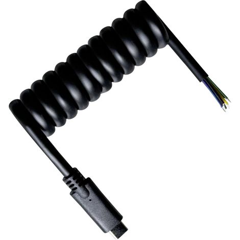 BKL Electronic USB-C® Kabel   USB-C®, offene Kabelenden 1 m Schwarz  10080175