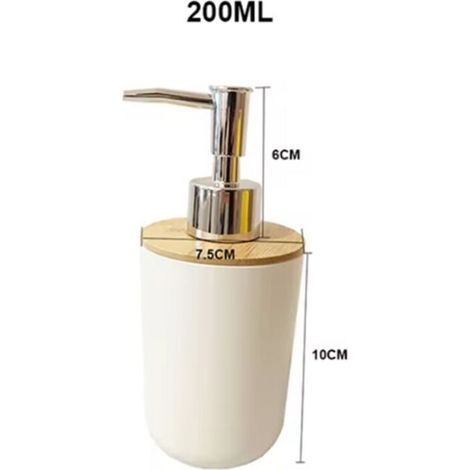 Distributeur Savon Liquide, Porte Savon Liquide, Capacité 200 ml, PET incassable, Blanc (1/4)