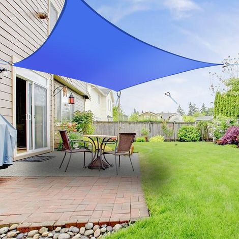 Greenbay Sun Shade Sail Garden Patio Party Sunscreen Awning Canopy 98% UV Block Square Blue 4x4m
