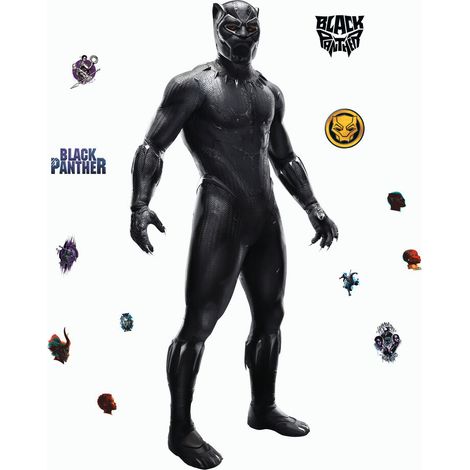 Stickers repositionnables - Personnage Principal Black Panther - 58 cm x 131 cm (1/5)
