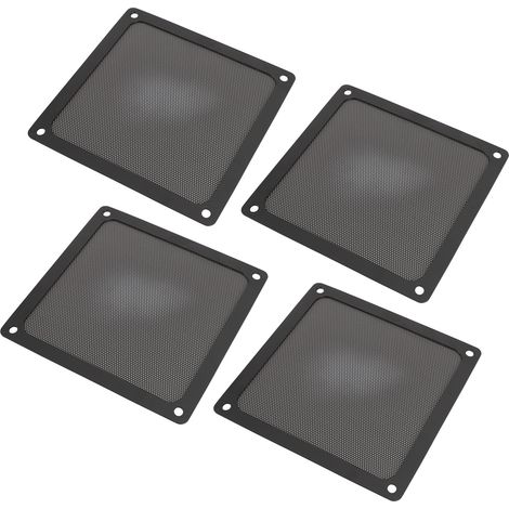 Filtre à poussière pour ventilateur PC, cadre magnétique, maille fine en PVC, grilles de ventilation pour boîtier PC, format 14 x 14 cm (5,51 x 5,51 pouces), lot de 4, noir (1/5)
