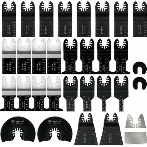 Lot de 31 lames de scie oscillante multi-outils, accessoire multi-outil oscillant, lames de scie universelles pour Bosch Dewalt Makita coupe des clous de carrelage d'angle en bois (1/5)