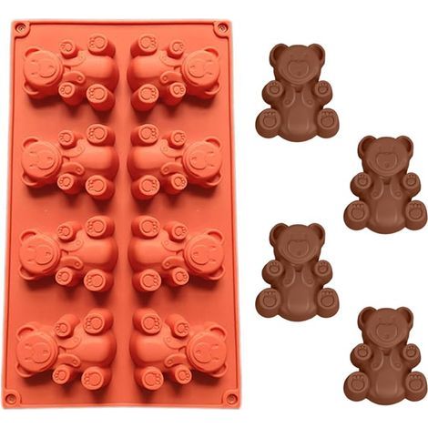 Kuchenform aus Silikon, 8 Kavitäten Forme de Rainure de Ours – Antiadhäsive Form, Kuchenform aus Silikon (1/5)