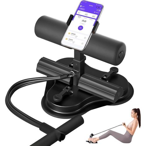 1 Barre de sit up, auto-amorçage, 3 ventouses, support téléphone, ABS, réglable, maison (1/5)