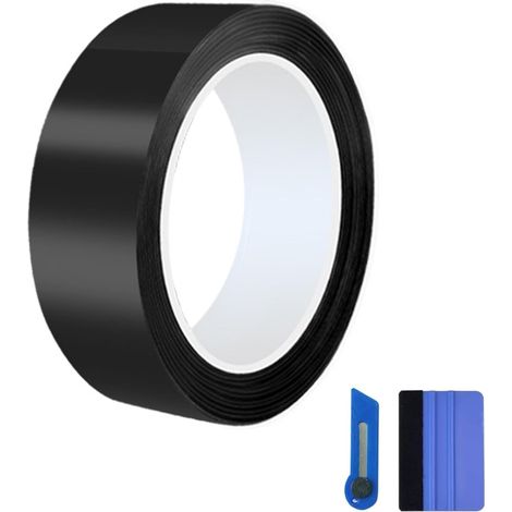 Vinyl Car Door Sill Protection Film 2 x 360 mm Glossy Black (1/5)