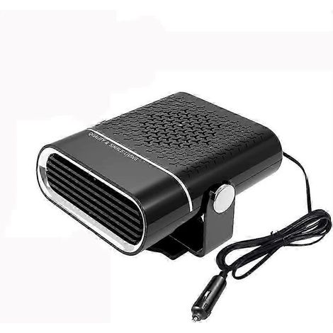 Chauffage et dégivreur de voiture 12 V, double fonction, chauffage/refroidissement rapide, ventilateur avec rotation à 360°, prise allume-cigare, noir (1/5)