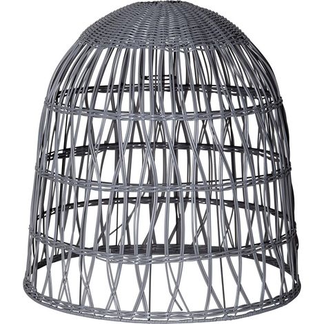 Geflochtener Lampenschirm ,Knute, aus Kunst-Rattan, groß, grau, E27, outdoor (1/4)