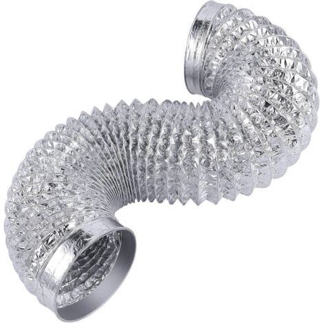 Tuyau d'échappement sec flexible robuste de 4 pouces, longueur de 12 pieds, kit de conduit de climatisation en aluminium extra épais (6 couches) (1/5)