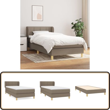 Boxspringbett mit Matratze Taupe 90x200 cm Stoff - Boxspringbett - Doppelbett - Bettenrahmen - Lattenrost - Matratze