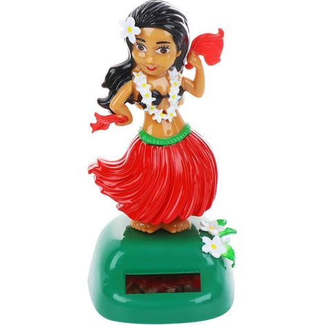 Figurine dansante hawaïenne solaire pour tableau de bord, poupée à tête oscillante avec panneau solaire, décoration mignonne pour chambre, bureau et famille. (1/5)